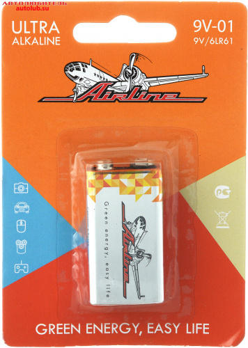Батарейка Крона 6LR61 Airline 9V 9V-01