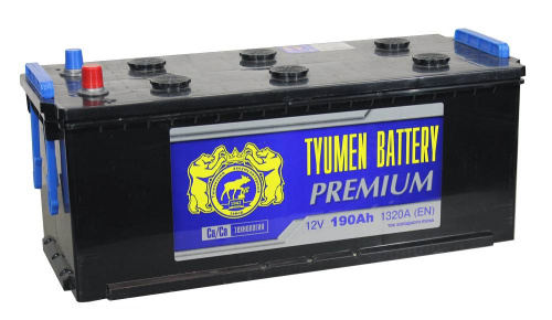Аккумулятор TYUMEN 190 Ah 1320 A battery PREMIUM ПП (Ca/Ca)