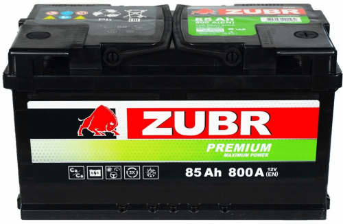 Аккумулятор ZUBR PREMIUM 85 Ah 800 A ОП низкий