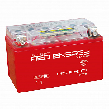Аккумулятор RED ENERGY 7 А/ч RE 12-07 (YTX7A-BS)