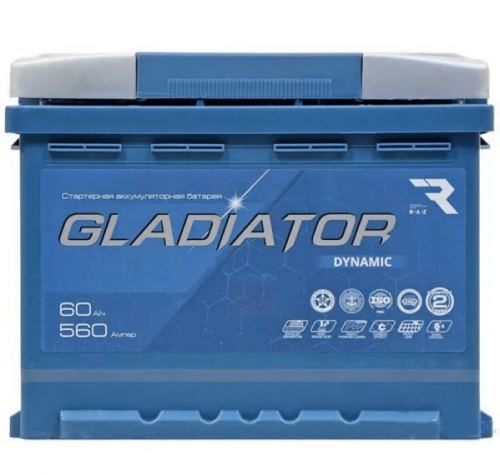 Аккумулятор GLADIATOR 60 Ah 560 A ОП