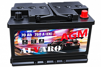 Аккумулятор ALVARO 70 Ah 760 A оп AGM