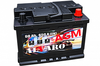 Аккумулятор ALVARO 60 Ah 650 A оп AGM