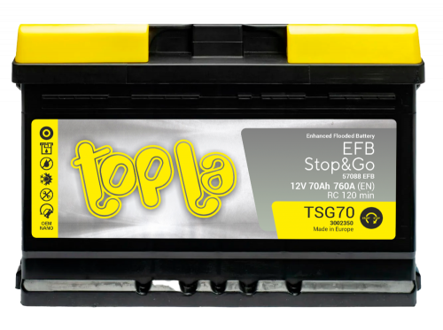 Аккумулятор TOPLA 70 Ah 760 A EFB ОП