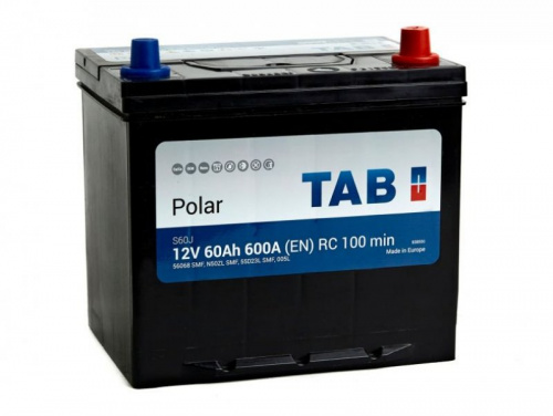 Аккумулятор TAB Polar 60 Ah 600 A ASIA (D23L)